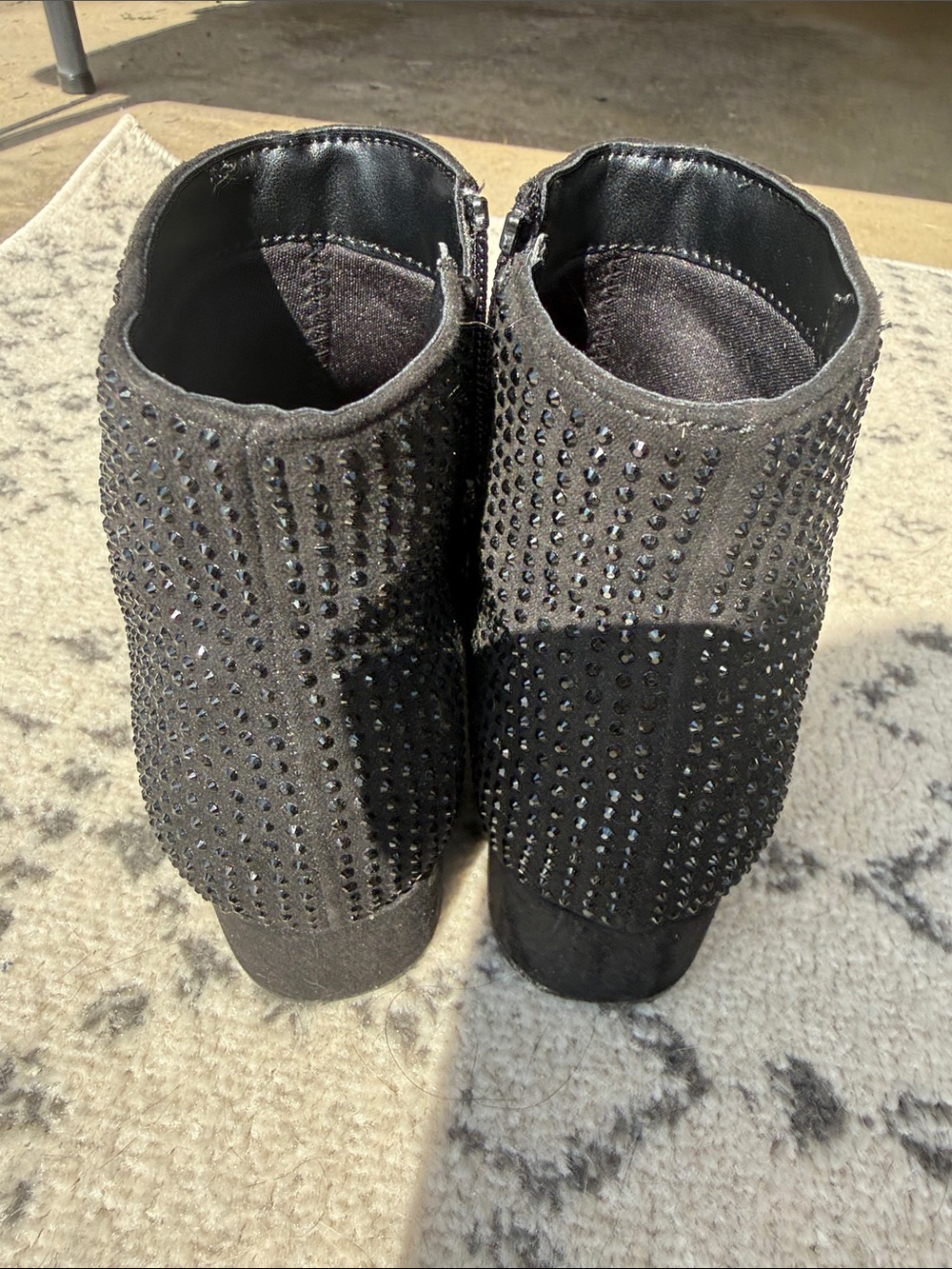 Girls Black Rhinestone Booties - Picture 3 of 3